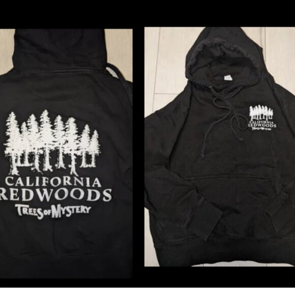 California Redwoods Trees Of Mystery Black Hoodie Mens Size S - Picture 4 of 4